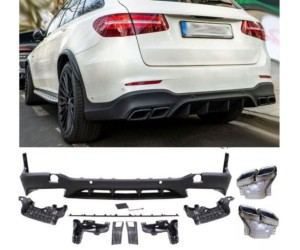 Zadní difuzor Mercedes Benz GLC SUV (X253) - hranaté chromové koncovky