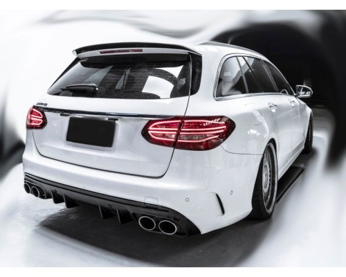 Zadní difuzor Mercedes Benz C (W205/S205) AMG line - chrom koncovky (vzhled C43 AMG)