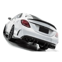 Zadní difuzor Mercedes Benz C (W205/S205) AMG line - černé koncovky (vzhled C43 AMG)
