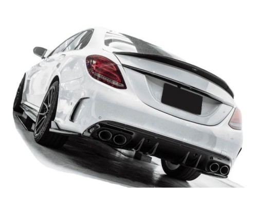 Zadní difuzor Mercedes Benz C (W205/S205) AMG line - černé koncovky (vzhled C43 AMG)