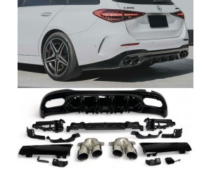 Zadní difuzor Mercedes Benz C W206/S206 (kulaté koncovky chrom)