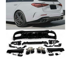 Zadní difuzor Mercedes Benz C W206/S206 (kulaté koncovky černé)