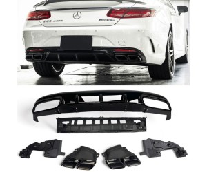 Zadní difuzor Mercedes Benz S (W217/C217/A217) AMG line - černé koncovky
