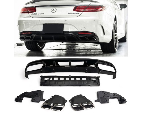 Zadní difuzor Mercedes Benz S (W217/C217/A217) AMG line - chrom koncovky