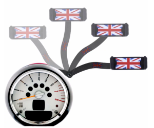 Držák mobilního telefonu Mini R55/R56/R57/R58/R59/R60/R61 - pohyblivý (barevná vlajka)