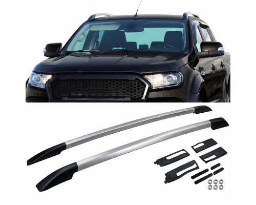 Hagusy, podélníky, nosiče Ford Ranger T6/T7/T8 double cab - stříbrné
