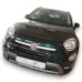 Kožený kryt kapoty Fiat 500X (2014+) - černý