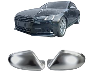 Plastové kryty zpětných zrcátek Audi A6 C7 (2011-2018) – stříbrné matné (bez asistenta)
