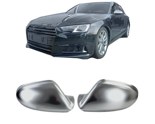Plastové kryty zpětných zrcátek Audi A6 C7 (2011-2018) – stříbrné matné (bez asistenta)
