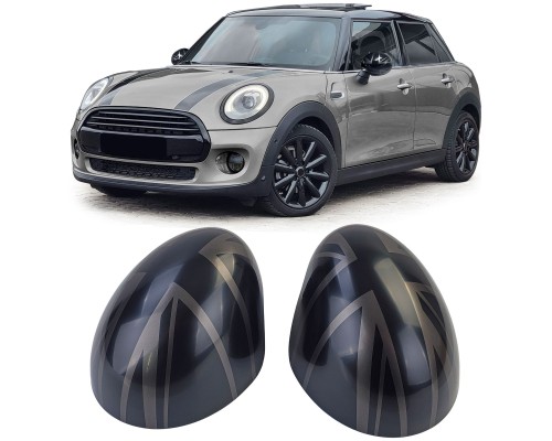 Kryty zrcátek Mini One/Cooper F54/F55/F56/F57 (2013-2018) - černo-šedé