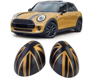 Kryty zrcátek Mini One/Cooper F54/F55/F56/F57 (2013-2018) - černo-zlaté