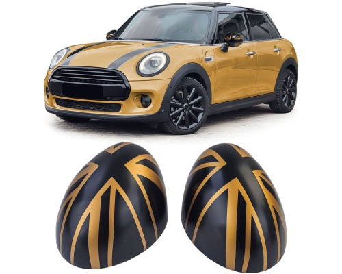 Kryty zrcátek Mini One/Cooper F54/F55/F56/F57 (2013-2018) - černo-zlaté