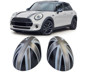 Kryty zrcátek Mini One/Cooper F54/F55/F56/F57 (2013-2018) - šedo-černé