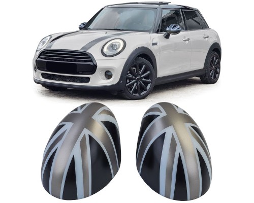 Kryty zrcátek Mini One/Cooper F54/F55/F56/F57 (2013-2018) - šedo-černé