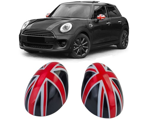 Kryty zrcátek Mini One/Cooper F54/F55/F56/F57 (2013-2018) - černo-červené