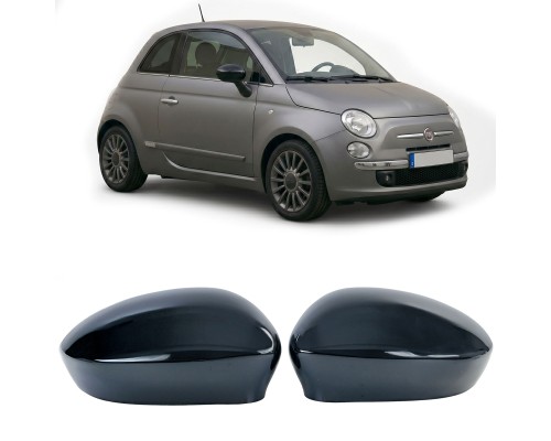 Kryty zrcátek Fiat 500 / Abarth (2007-2023) - černé lesklé