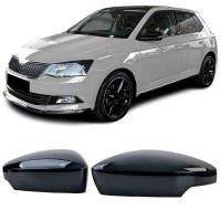 Plastové kryty zpětných zrcátek Škoda Fabia 3 (2014-2022) - černé lesklé