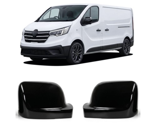 Kryty zrcátek Renault Traffic / Opel Vivaro / Fiat Talento - černé lesklé