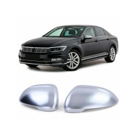 Plastové kryty zpětných zrcátek Volkswagen Passat B8 – stříbrné matné (bez asistenta)