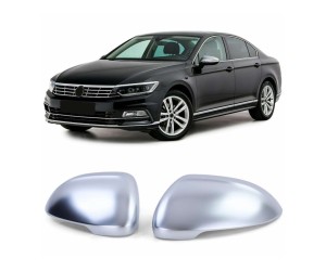 Plastové kryty zpětných zrcátek Volkswagen Passat B8 – stříbrné matné (bez asistenta)
