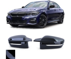 Kryty zrcátek BMW 3 G20/G21 - černé lesklé (hranaté)