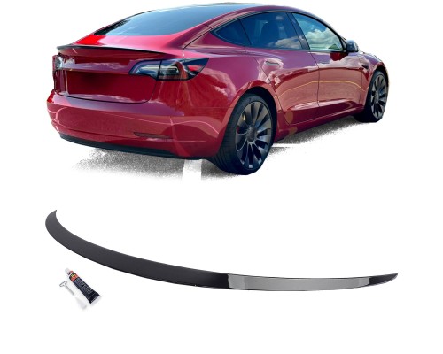 Zadní křídlo, spoiler Tesla 3 (2017+) - černý lesklý (užší)