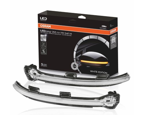 LED dynamické blinkry Volkswagen Golf 7, Volkswagen Touran 2 – OSRAM white edition