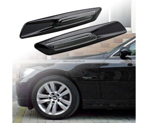 LED dynamické blinkry s rámečkem BMW E60/61, E90/91 + ostatní - zatmavené