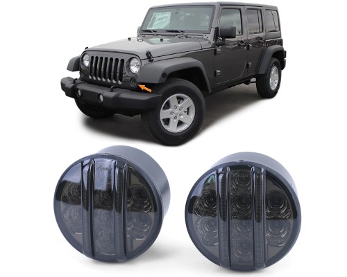LED přední blinkry Jeep Wrangler JK (2007+) - zatmavené