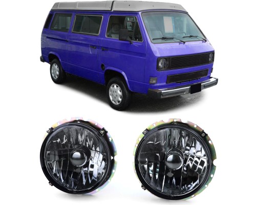 Přední kulatá světla Volkswagen Transporter T3 (1979-1992) zatmavená