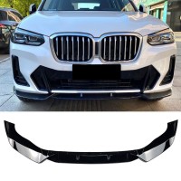 Přední spoiler/splitter BMW X3 G01 (2021+) s M-Sport paketem - černý lesklý