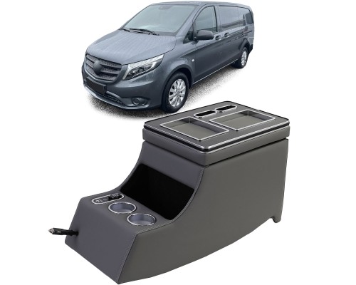 Středová konzole Mercedes Benz V W639/W447 (Vito/Viano) s USB - šedá