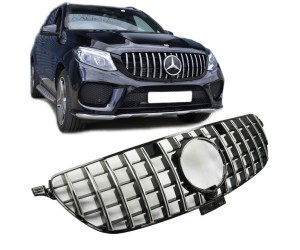 Maska Mercedes Benz GLE coupe (2016-2019) Panamericana GT vzhled – černá s chromem, lesklá