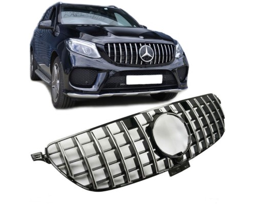Maska Mercedes Benz GLE coupe (2016-2019) Panamericana GT vzhled – černá s chromem, lesklá