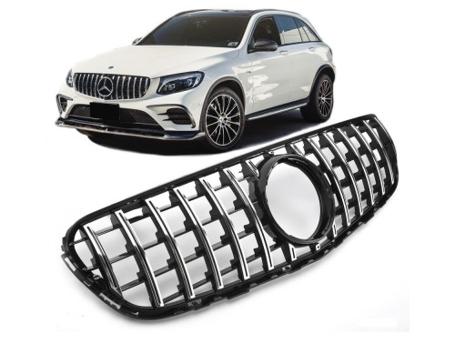 Maska Mercedes Benz GLC (2015-2019) Panamericana AMG GT vzhled – černá s chromem, bez 360°