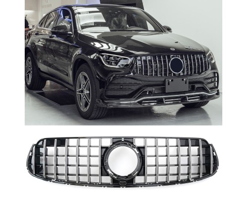 Maska Mercedes Benz GLC (2019-2022) Panamericana GT vzhled – černá s chromem (AMG Line)