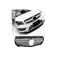 Maska Mercedes Benz CLA C117 (2013-2019) - černá se stříbrnou lamelou