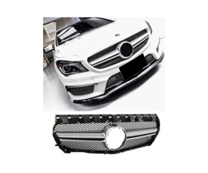 Maska Mercedes Benz CLA C117 (2013-2019) - černá se stříbrnou lamelou