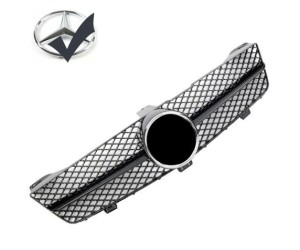 Maska Mercedes Benz CLS (W219) facelift - černá lesklá (chrom znak)
