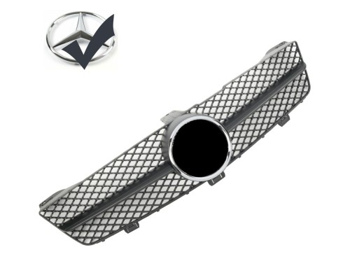 Maska Mercedes Benz CLS (W219) facelift - černá matná (chrom znak)