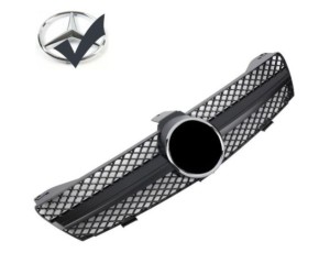 Maska Mercedes Benz CLS (W219) předfacelift - černá matná (chrom znak)