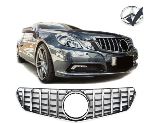 Maska Mercedes Benz E A207/C207 (2009-2013) GT - černá chrom (znak)
