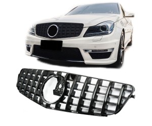 Maska Mercedes Benz C (W204) Panamericana GT vzhled – černá lesklá 