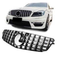 Maska Mercedes Benz C (W204) Panamericana GT vzhled – černá chrom