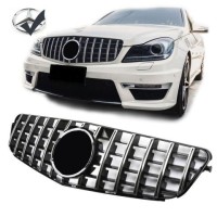 Maska Mercedes Benz C (W204) Panamericana GT vzhled – černá chrom (znak)