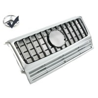 Maska Mercedes Benz G (W463) AMG GT Panamericana vzhled – stříbrná s chromem