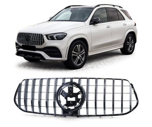 Maska Mercedes Benz GLE / GLE coupe (2019-2023) GT vzhled – černá s chromem (AMG line)