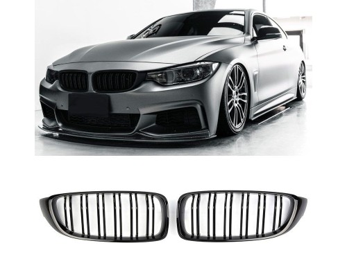Maska BMW 4 F32/F33/F36/F80/F82 – černá lesklá, styl M4