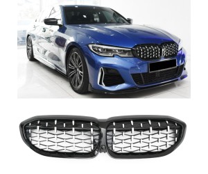 Maska BMW 3 G20/G21 (2019-2022) styl diamant (černá chrom)