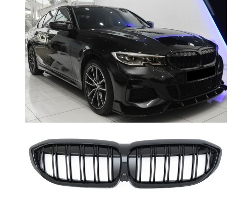 Maska BMW 3 G20/G21 (2019-2022) černá lesklá (dvojitá)